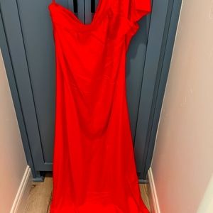 Free People Satin 1 shoulder dress